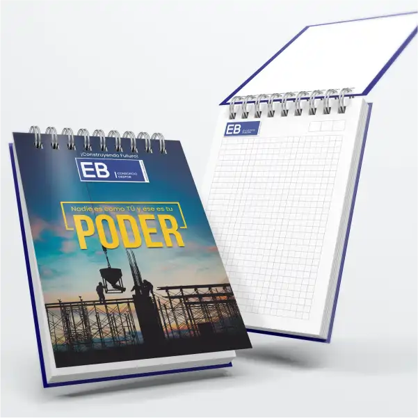 Block de notas anillado personalizado con tapa impresa – Imprenta P&M
